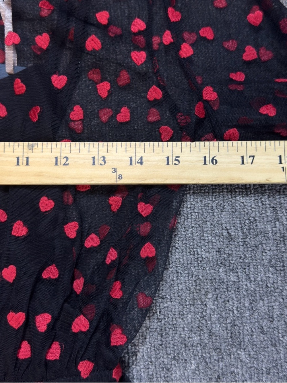 Modcloth Black Dress‎ with Red Heart Pattern Size Small - Picture 7 of 15